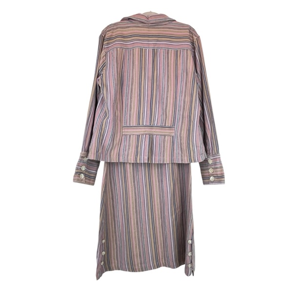 Indigenous One Weave Dress Organic Cotton Artisan-made Striped Earthy Colors M - Picture 11 of 11